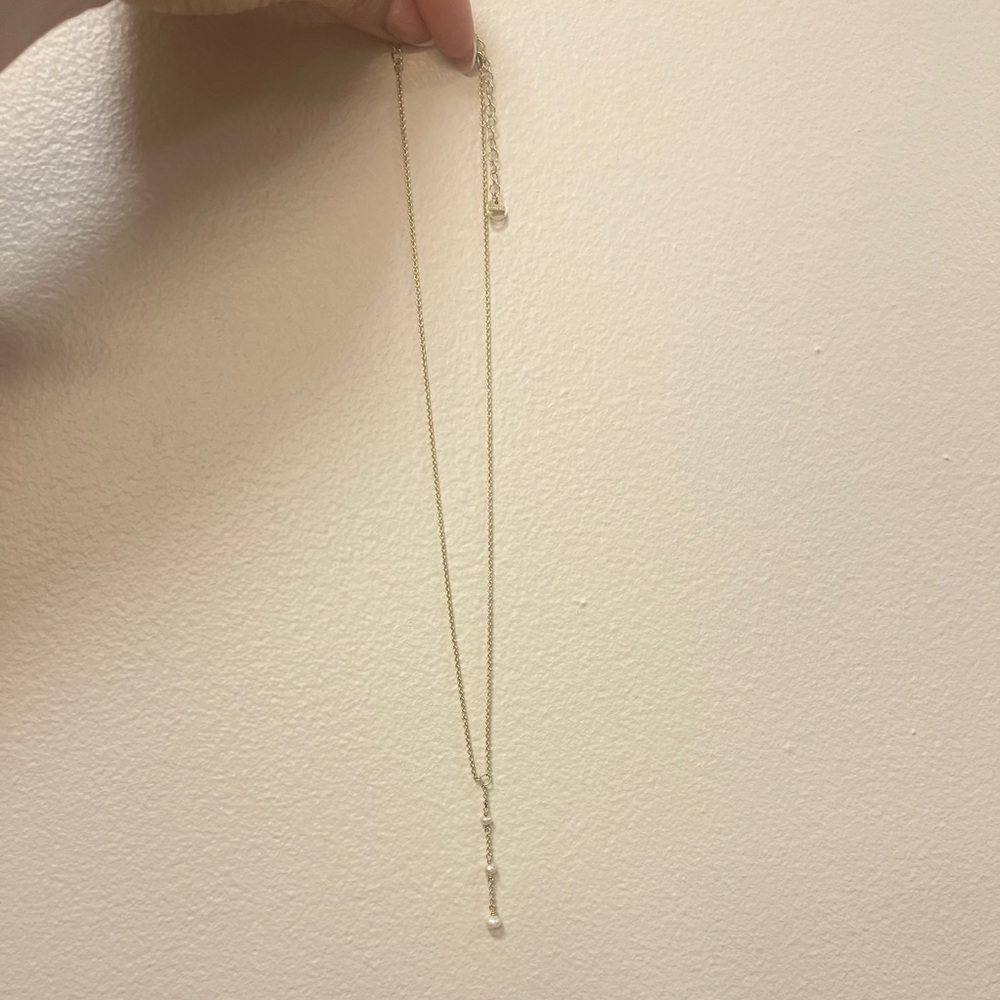 BYCHARI Evelyn Coco Lariat ~ Gold Plated Freshwater Pearls Necklace - Picture 6 of 6